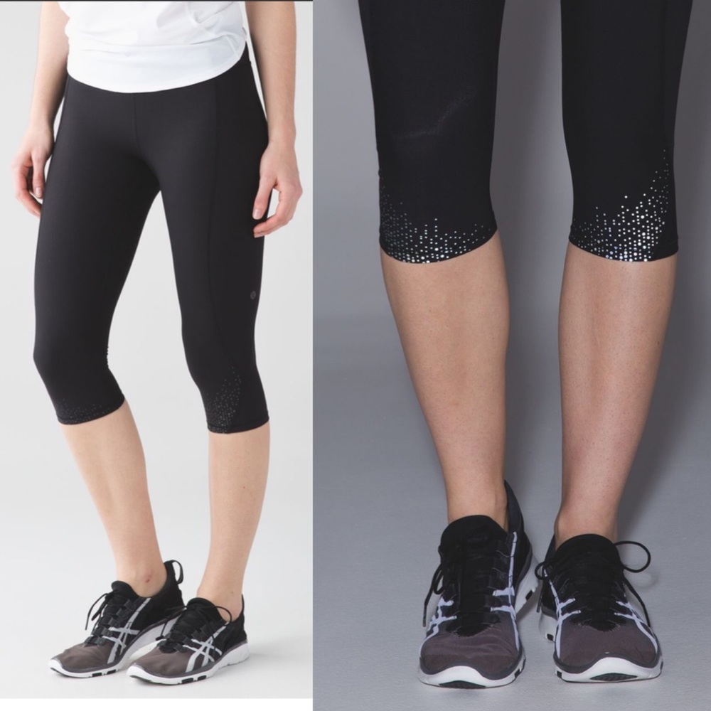 Lululemon Tight Stuff Reflective Black Crops